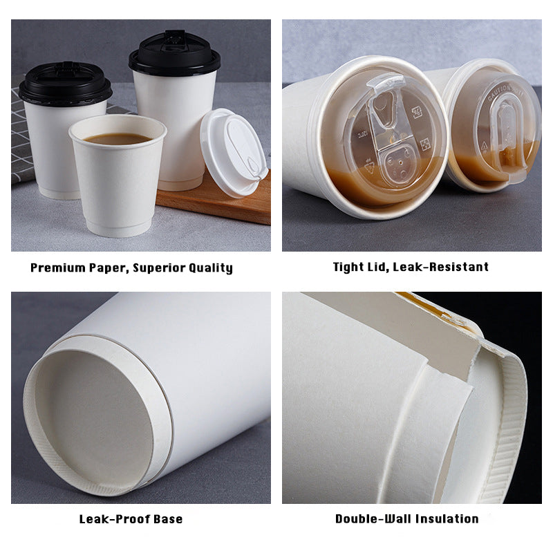 Disposable Coffee Cups Bulk – Custom Double Wall Insulated Paper Cups for Hot Drinks, Tea, Milk Tea & To Go HL07CP304